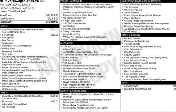 VOLKSWAGEN ATLAS 2019 1V2MR2CA1KC526435 image