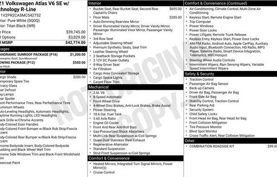 VOLKSWAGEN ATLAS 2021 1V2PR2CA5MC542752 image