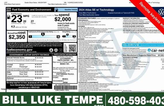 VOLKSWAGEN ATLAS 2024 1V2WR2CA4RC519725 image