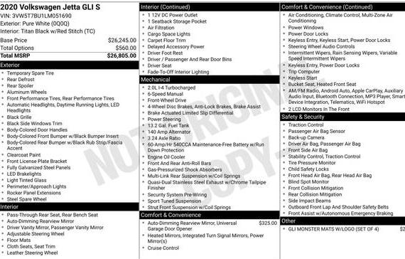 VOLKSWAGEN JETTA 2020 3VW5T7BU1LM051690 image