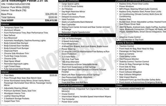 VOLKSWAGEN PASSAT 2018 1VWBA7A35JC021298 image
