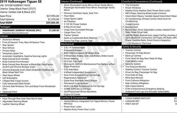 VOLKSWAGEN TIGUAN 2019 3VV2B7AX8KM174326 image