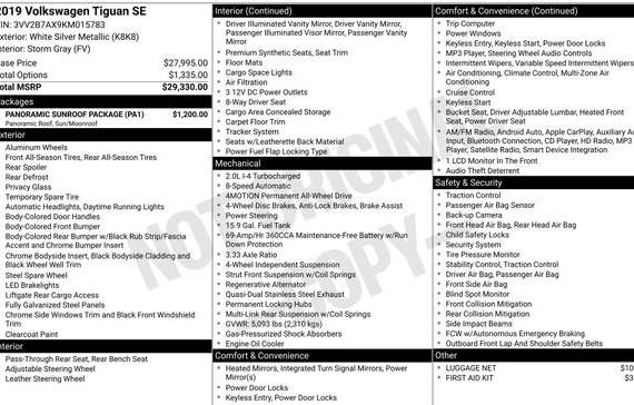 VOLKSWAGEN TIGUAN 2019 3VV2B7AX9KM015783 image