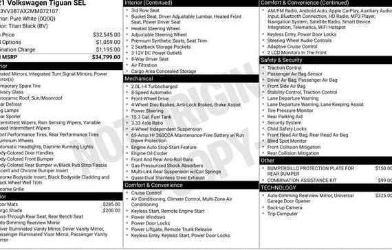 VOLKSWAGEN TIGUAN 2021 3VV3B7AX2MM072107 image
