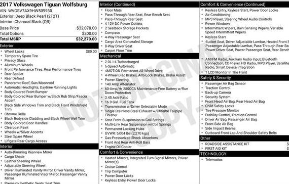 VOLKSWAGEN TIGUAN 2017 WVGSV7AX9HW509930 image