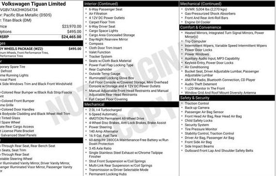VOLKSWAGEN TIGUAN 2017 WVGBV7AX2HK054734 image