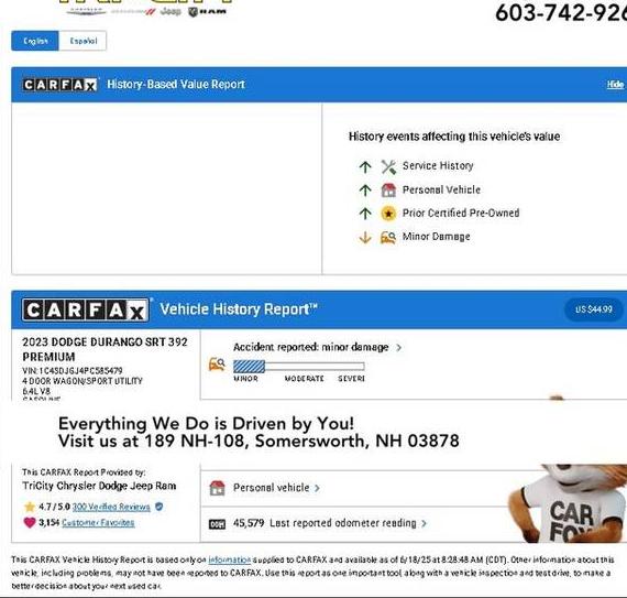 DODGE DURANGO 2023 1C4SDJGJ4PC585479 image