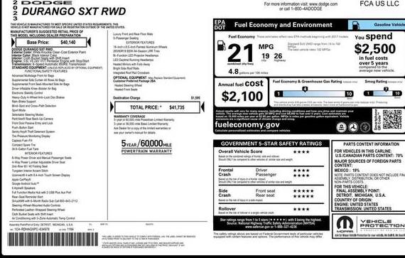 DODGE DURANGO 2023 1C4RDHAGXPC634978 image DODGE DURANGO 2023 1C4RDHAGXPC634978 image