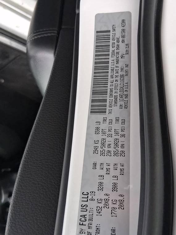 DODGE DURANGO 2020 1C4RDJDGXLC116396 image