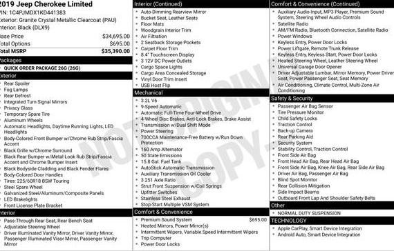 JEEP CHEROKEE 2019 1C4PJMDX1KD441383 image