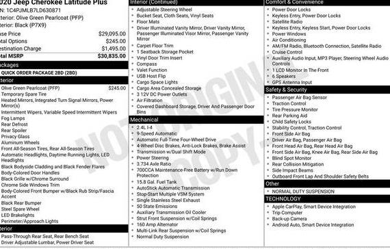 JEEP CHEROKEE 2020 1C4PJMLB7LD630871 image