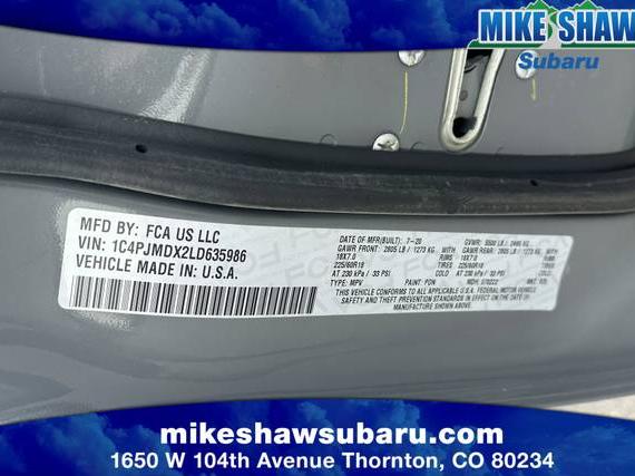 JEEP CHEROKEE 2020 1C4PJMDX2LD635986 image JEEP CHEROKEE 2020 1C4PJMDX2LD635986 image