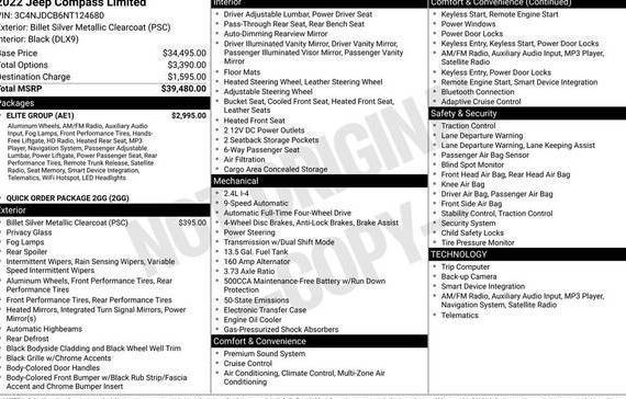 JEEP COMPASS 2022 3C4NJDCB6NT124680 image JEEP COMPASS 2022 3C4NJDCB6NT124680 image