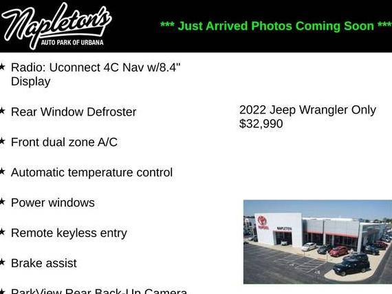 JEEP WRANGLER 2022 1C4JJXP60NW227956 image