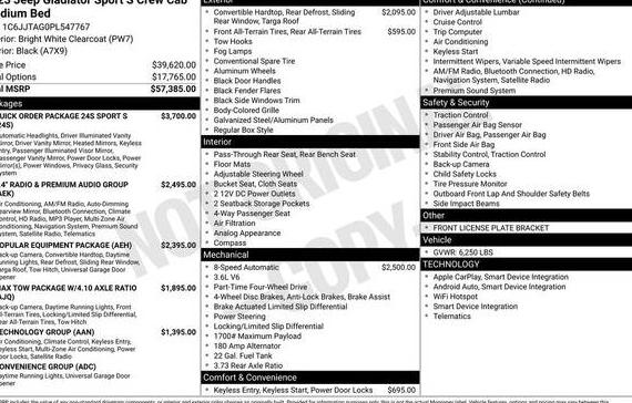 JEEP GLADIATOR 2023 1C6JJTAG0PL547767 image
