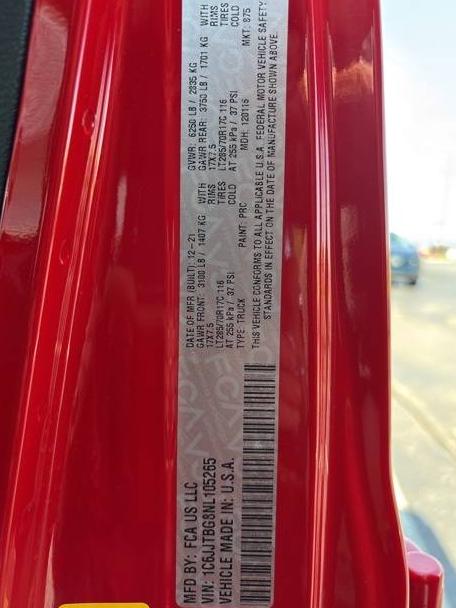 JEEP GLADIATOR 2022 1C6JJTBG8NL105265 image