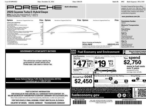 PORSCHE CAYENNE 2025 WP1BM2AY5SDA47175 image PORSCHE CAYENNE 2025 WP1BM2AY5SDA47175 image