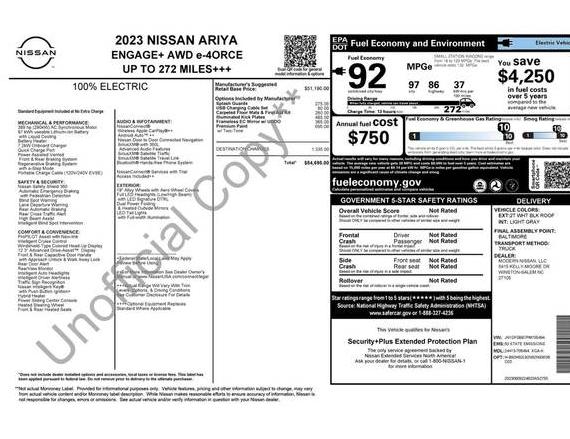 NISSAN ARIYA 2023 JN1DF0BB7PM705494 image