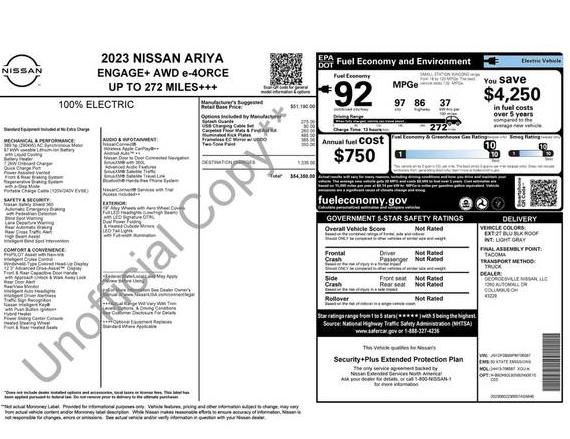 NISSAN ARIYA 2023 JN1DF0BB8PM706587 image