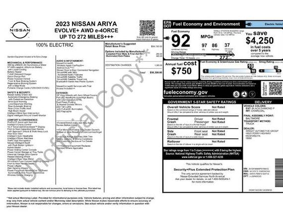 NISSAN ARIYA 2023 JN1DF0BB5PM708412 image