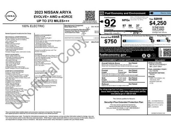 NISSAN ARIYA 2023 JN1DF0BB7PM704121 image