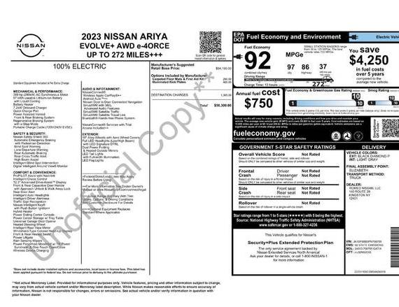 NISSAN ARIYA 2023 JN1DF0BB3PM708795 image