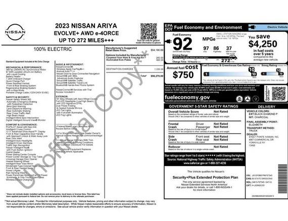 NISSAN ARIYA 2023 JN1DF0BB7PM707343 image