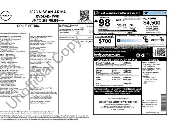 NISSAN ARIYA 2023 JN1BF0BA9PM406779 image