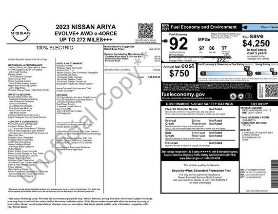 NISSAN ARIYA 2023 JN1DF0BB2PM703958 image