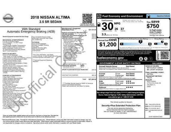 NISSAN ALTIMA 2018 1N4AL3AP5JC291433 image
