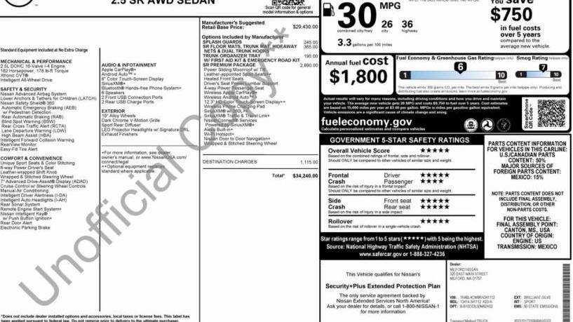 NISSAN ALTIMA 2024 1N4BL4CW8RN341112 image