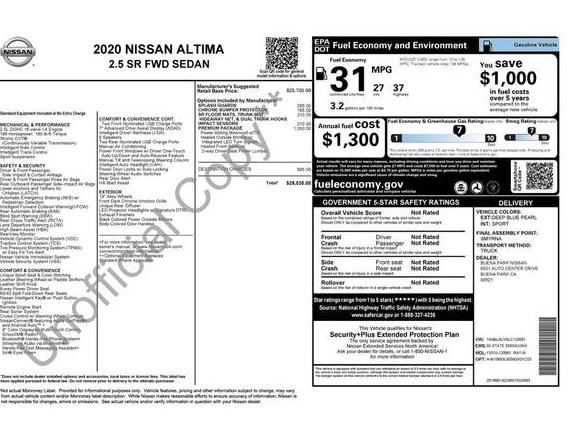 NISSAN ALTIMA 2020 1N4BL4CV5LC120061 image