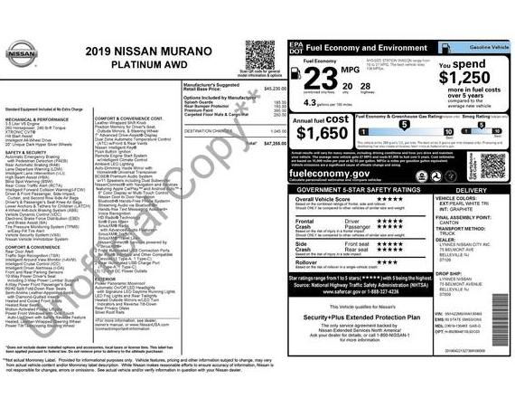 NISSAN MURANO 2019 5N1AZ2MSXKN130483 image