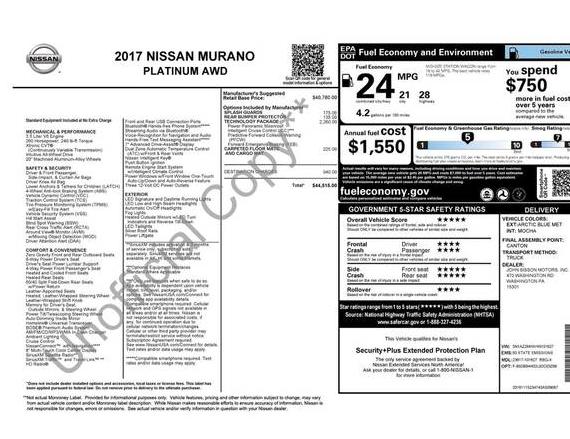 NISSAN MURANO 2017 5N1AZ2MHXHN101627 image