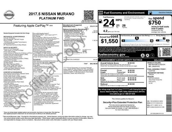 NISSAN MURANO 2017 5N1AZ2MG5HN148555 image