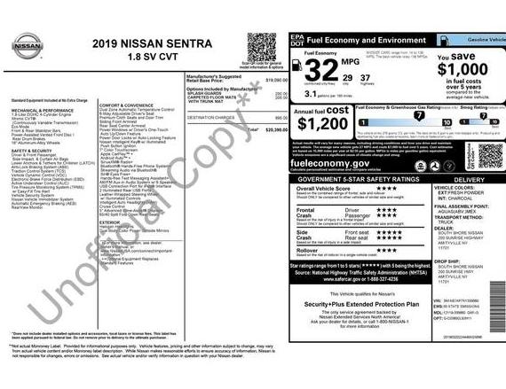 NISSAN SENTRA 2019 3N1AB7AP7KY335660 image