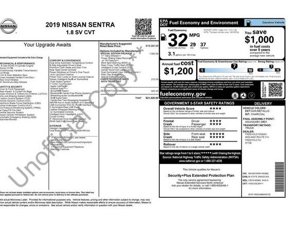NISSAN SENTRA 2019 3N1AB7AP0KY452982 image NISSAN SENTRA 2019 3N1AB7AP0KY452982 image