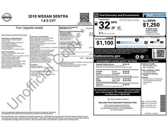 NISSAN SENTRA 2018 3N1AB7AP4JY320600 image NISSAN SENTRA 2018 3N1AB7AP4JY320600 image