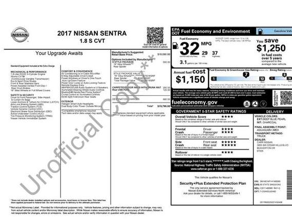 NISSAN SENTRA 2017 3N1AB7AP1HY405565 image