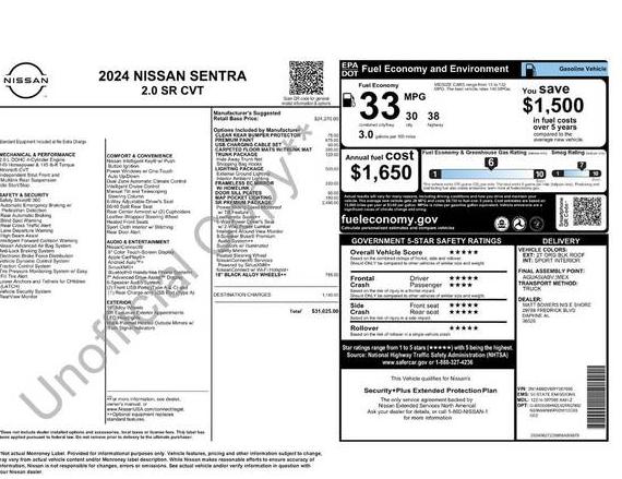 NISSAN SENTRA 2024 3N1AB8DV6RY387095 image