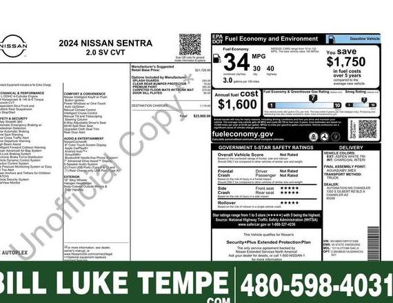 NISSAN SENTRA 2024 3N1AB8CV9RY273366 image