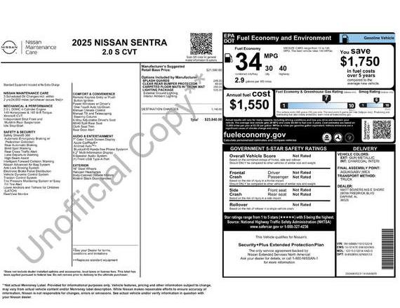 NISSAN SENTRA 2025 3N1AB8BV1SY212214 image