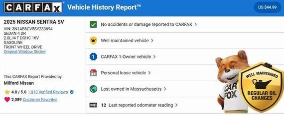 NISSAN SENTRA 2025 3N1AB8CV5SY233694 image