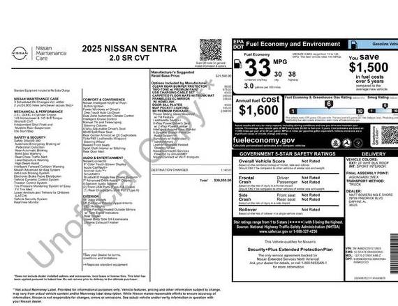 NISSAN SENTRA 2025 3N1AB8DV2SY213935 image