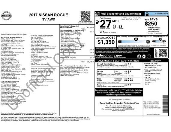 NISSAN ROGUE 2017 5N1AT2MVXHC823246 image