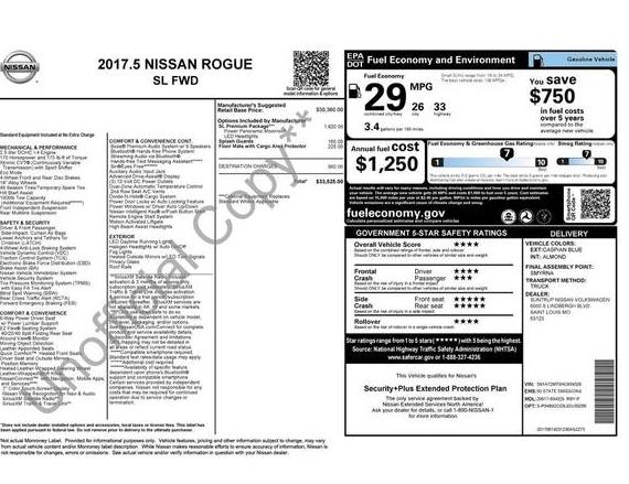 NISSAN ROGUE 2017 5N1AT2MT5HC834329 image
