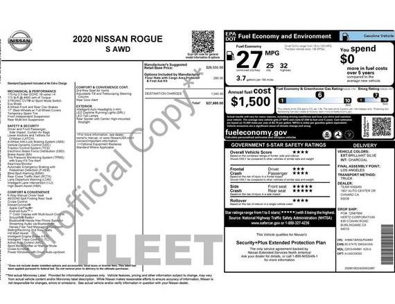 NISSAN ROGUE 2020 KNMAT2MV0LP534561 image