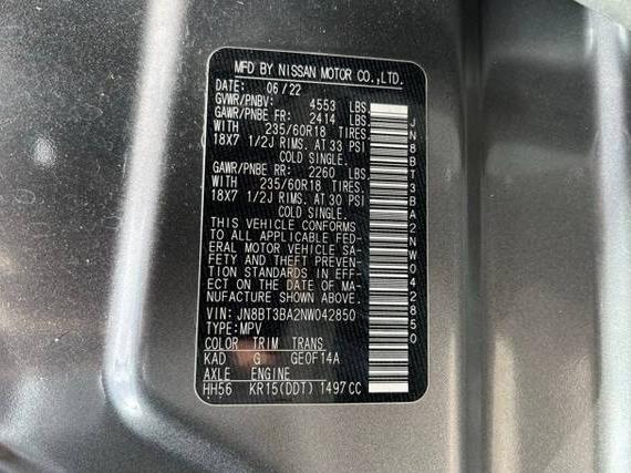 NISSAN ROGUE 2022 JN8BT3BA2NW042850 image