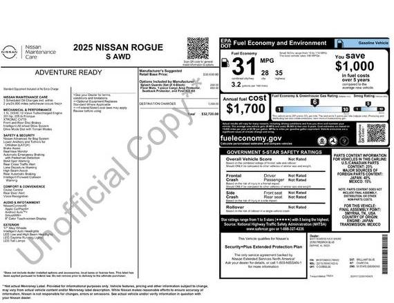 NISSAN ROGUE 2025 5N1BT3ABXSC789403 image
