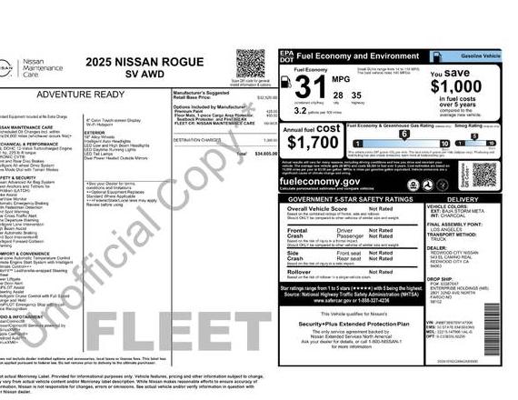 NISSAN ROGUE 2025 JN8BT3BB7SW147906 image NISSAN ROGUE 2025 JN8BT3BB7SW147906 image